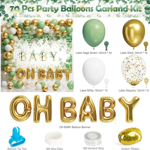 Miniatura 3 de Decoraciones de baby shower para niñas y niños, 247 piezas (25 invitados), suministros de fiesta boho con plato de papel, servilleta, vaso