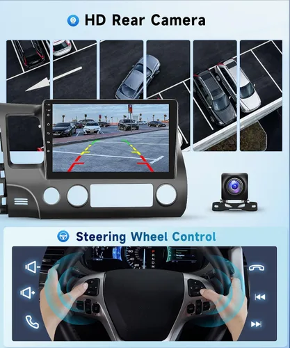 Miniatura 6 de Estéreo de coche 2G+32G para Honda Civic 2006 2007 2008 2009 2010 2011 con Carplay inalámbrico Android Auto, radio de coche Android de pantalla