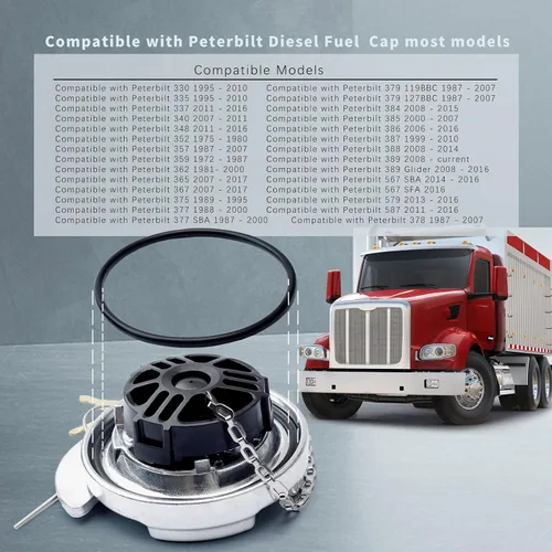 Miniatura 2 de Junta de tapa de combustible 572.1014.1 Compatible con camiones Peterbilt Junta de tapa de tanque de gas, arandelas de repuesto Junta de anillo