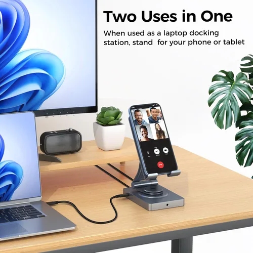 Miniatura 7 de Estación de acoplamiento USB C rotativa 360° para iPad Pro, Tablet, Samsung, Steam Deck, ROG Ally, Legion Go, Msi Claw, etc, 11 en 1 con lector SD