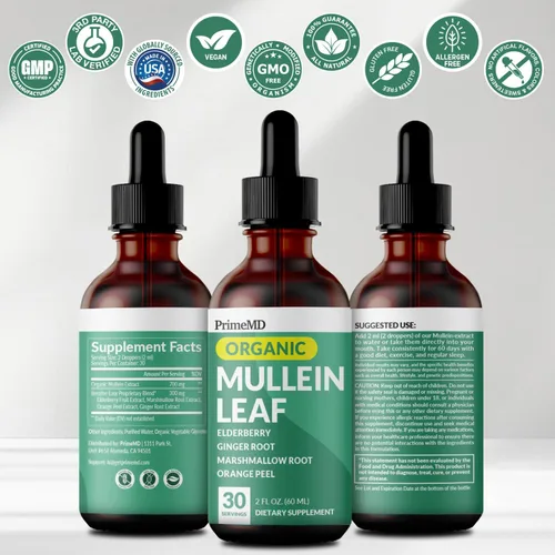 Miniatura 8 de Gotas de gordolobo 5 en 1 para pulmones y bronquiales, apoyo respiratorio para la salud pulmonar con extracto de hoja de gordolobo para pulmones