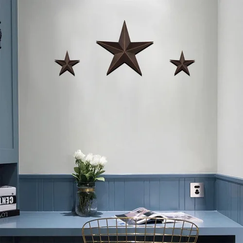 Miniatura 6 de EBEI Decoración de pared para el hogar de 12 pulgadas con diseño rústico de granero, estrella de metal