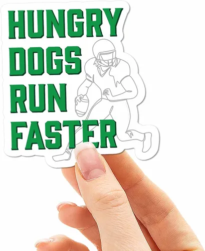 Hungry Dogs Run Faster Philadelphia - Adhesivo para botella de agua Hydroflask, calcomanías de fútbol para laptop (pequeño, tamaño de botella de