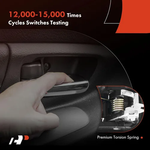 Miniatura 5 de A-Premium Manija de puerta interior trasera izquierda del lado del conductor compatible con Honda Civic 2001 2002 2003 2004 2005, carcasa negra