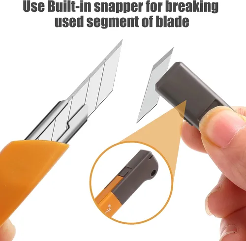 Miniatura 4 de Mulwark Juego de Cuchillo Utilitario Retráctil de Caja de 11 Piezas - Cuchillo de Artesanía Resistente con 10 Cuchillas de Corte de 9 mm de 30