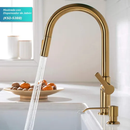 Miniatura 10 de KRAUS Oletto Grifo de Cocina de Una Sola Manija con Rociador Extraíble en Latón Cepillado Sin Manchas, KPF-2820BB Bronce cepillado