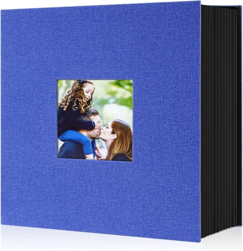 Miniatura 9 de Ywlake Álbum de fotos de 4 x 6 pulgadas, 50 bolsillos, paquete de 2 unidades, mini capacidad de lino de pequeña capacidad, cada paquete tiene