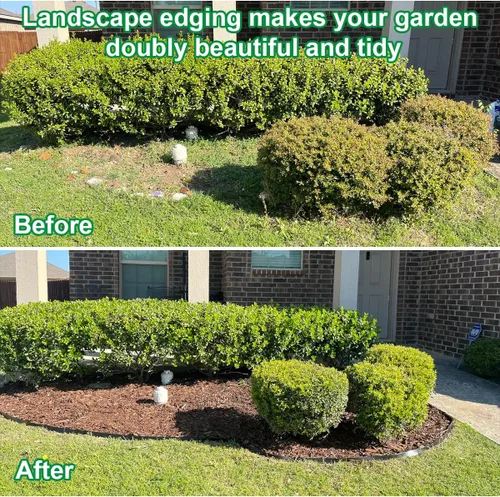 Miniatura 5 de Bordes de jardín de 1.5 pulgadas x 98 pies, bordes de paisaje negro con 150 estacas de plástico, valla flexible de bricolaje para paisajismo, cama