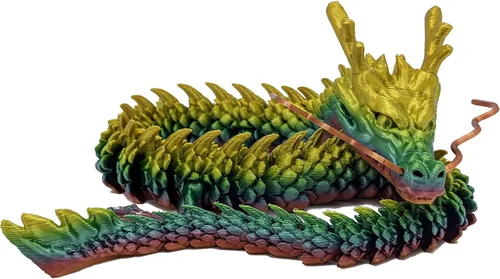 Miniatura 18 de Dragón impreso en 3D – Personalizable, hecho a pedido, juguete articulado del dragón mítico, regalo (M, negro con vientre verde lima)