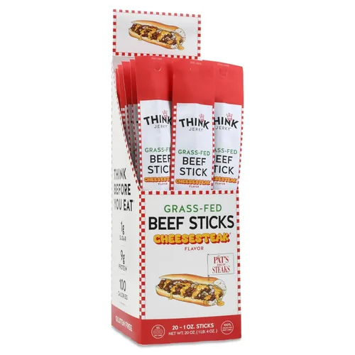 Miniatura 14 de Think Jerky Palitos de Carne de Res con Jalapeño, Sin Gluten y Sin Azúcar, Sin Nitratos, Apto para Keto y Paleo, Snack de Carne Alto en Proteínas
