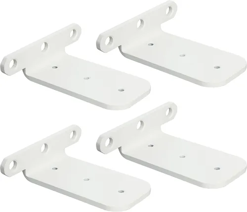 Alise Soportes de estante flotantes, 4 soportes de 90° L resistentes para madera, soportes blancos de 4 pulgadas para estantes ocultos de pared,