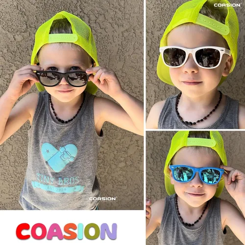 Miniatura 26 de Lentes de sol polarizados de goma elastómero termoplástico (TPEE) flexible, para niñas y niños de 3 a 9 años