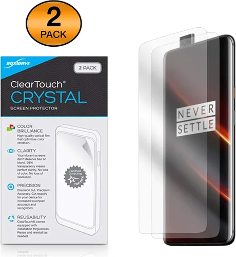 Miniatura 2 de BoxWave Protector de pantalla compatible con OnePlus 7T Pro McLaren Edition – ClearTouch Crystal (paquete de 2), película HD – Protege de arañazos