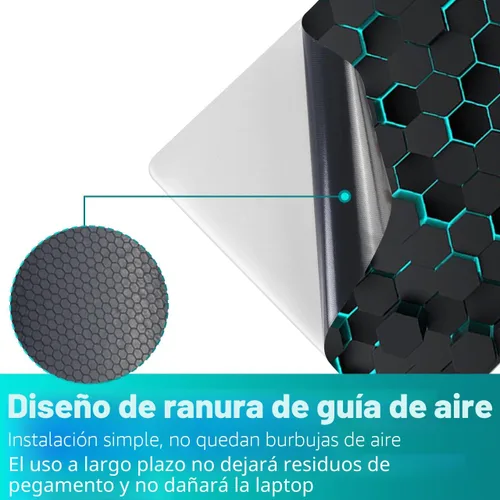 Miniatura 3 de Adhesivo para laptop de 12.1-15.6 pulgadas, calcomanía reutilizable universal de vinilo para laptop, protector de arte impermeable en color panal