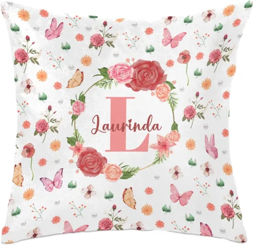 Miniatura 18 de Funda de almohada con nombre, funda de almohada personalizada con flores, funda de almohada cuadrada, regalos de cumpleaños para mamá, sofá, cama