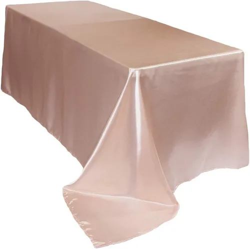 Miniatura 3 de YOUR CHAIR COVERS - Mantel rectangular de satén de 90 x 156 pulgadas - Manteles de mesa rectangulares de satén brillante blanco para mesas