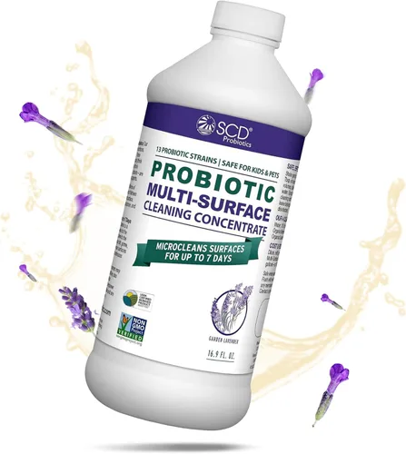 SCD Probiotics Concentrado de limpieza probiótico de base biológica con aceite esencial de lavanda, microlimpia superficies hasta 7 días, limpiador