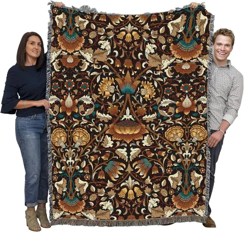 Miniatura 17 de Pure Country Weavers William Morris Lodden Cornflower Blanket - Artes y Oficios - Tapiz Decorativo de Regalo Tejido de Algodón - Fabricado
