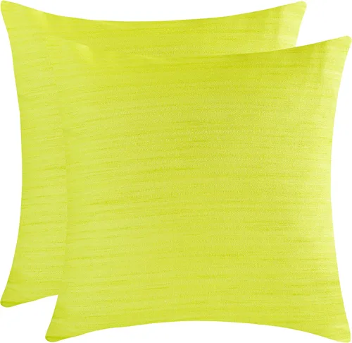 The White Petals Juego de 2 fundas de cojín decorativas y lavables para sofá, dormitorio, sala de estar, color verde manzana (26 x 26 pulgadas)