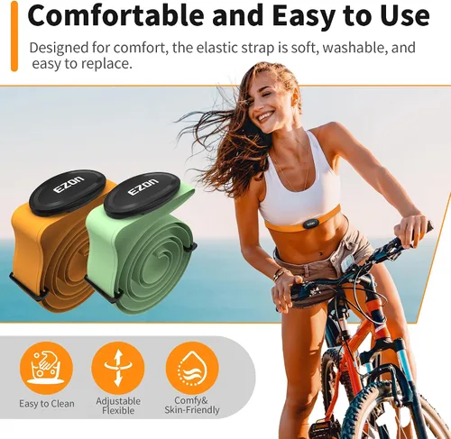 Miniatura 5 de EZON Heart Rate Monitor Chest Strap C009Pro,ANT+& Bluetooth 5.1 Dual Protocol,Up to 400H Battery Life,Compatible with Negro