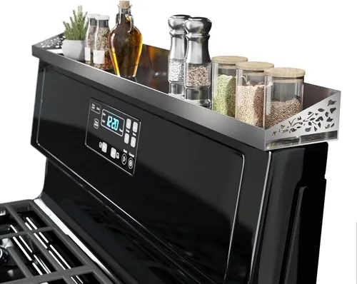 Miniatura 7 de STUTOV Estante superior magnético para estufa de 30 pulgadas, estante de especias negro y organizador de condimentos, estante de cocina magnético