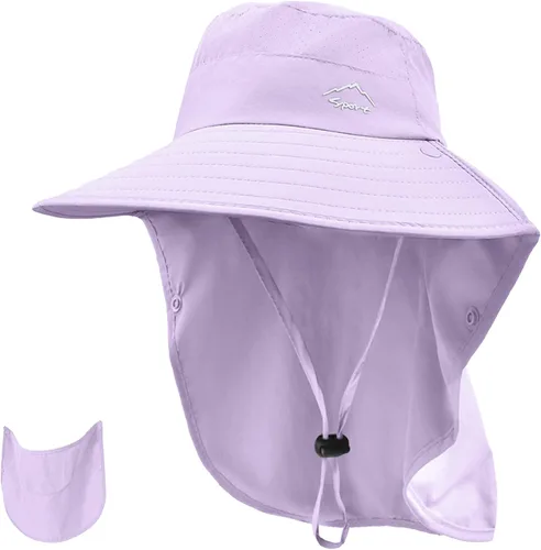 Miniatura 12 de Rosoz - Sombrero de sol para hombres y mujeres con solapa para el cuello, ala ancha, UPF50+, sombrero de pesca con cubierta facial desmontable