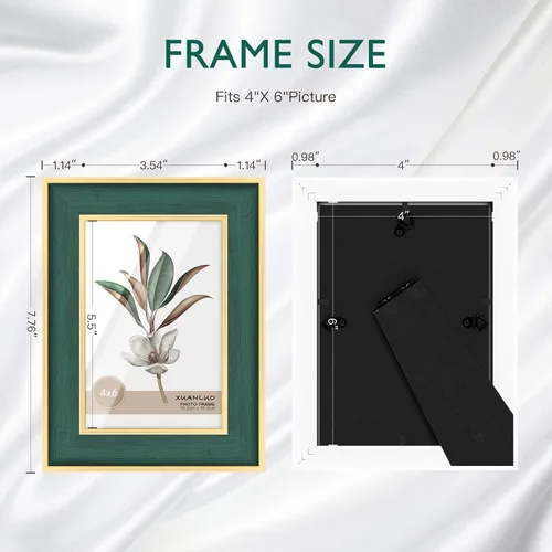 Miniatura 3 de XUANLUO Paquete de 4 marcos de fotos rústicos de granja con vetas de madera envejecida, para exhibir imágenes, mesa o decoración de pared