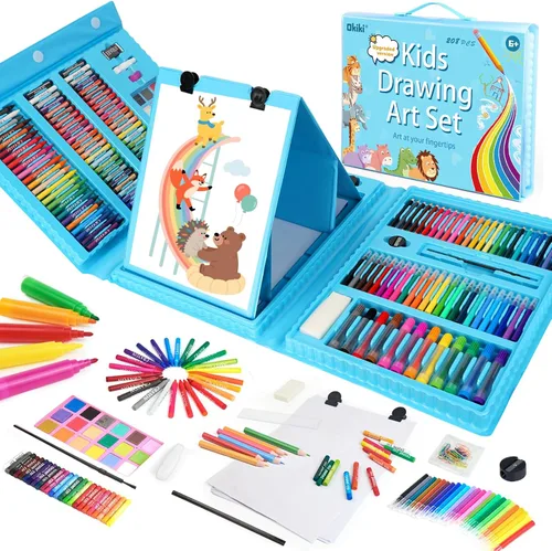 297 piezas de suministros de arte, kit de arte de dibujo para niños, niñas, niños, adolescentes, artista, estuche de conjunto de arte con caballete