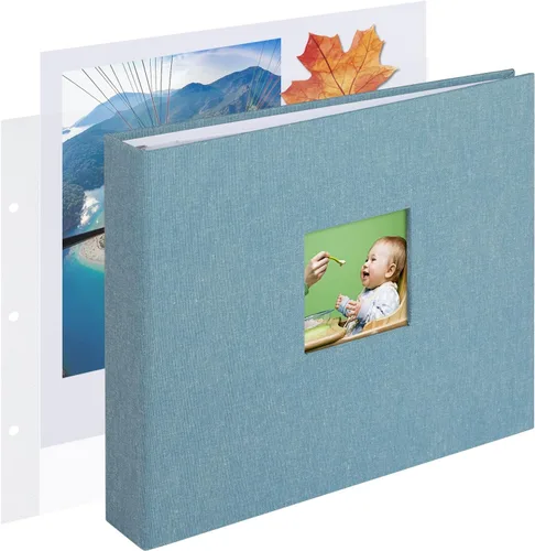 Miniatura 21 de 1DOT2 Álbum de fotos de scrapbook DIY grande de 12 x 12 pulgadas con 3 anillos, diario con 30 fundas de plástico, 60 páginas y cubierta de papel
