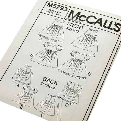Miniatura 2 de McCall's Patterns M5793 Vestidos forrados para niños/niñas, talla CDD (2-3-4-5)