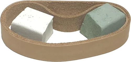 Miniatura 4 de Leatherbeltman - Paquete de 2 cinturones de cuero para afilar y pulir de 3/4" x 12". Se adapta a Ken Onion Work Sharp - Incluye compuestos blancos