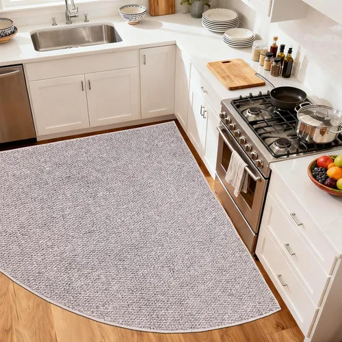 Miniatura 4 de Alfombra esquinera de cocina antideslizante, lavable, tapete circular de cocina para piso, alfombra de esquina para cocina, fregadero, lavandería
