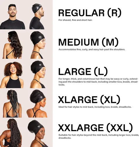 Miniatura 2 de SOUL CAP – Gorra de natación grande para cabello largo – diseñada para cabello largo, rastas, cabello ondulado, extensiones de cabello, trenzas