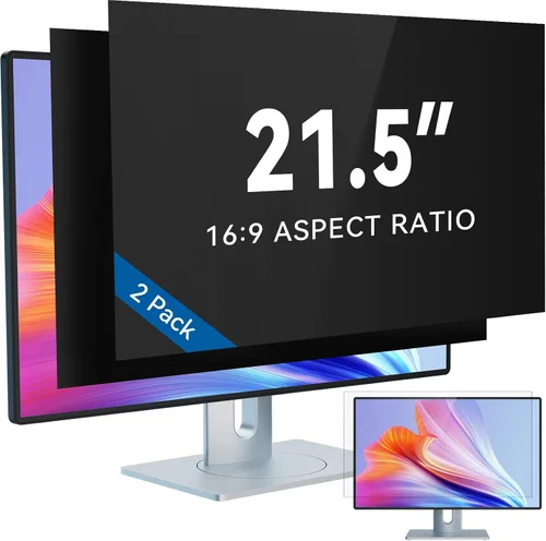 IPROKKO Paquete de 2 filtros de pantalla de privacidad de computadora de 21.5 pulgadas para monitor de pantalla ancha de 16:9, protector de Pantalla