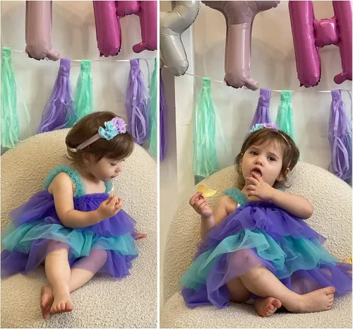 Miniatura 2 de Vestido tutú de tul para niña vestido de tutú sin mangas vestido de princesa con diadema de flores