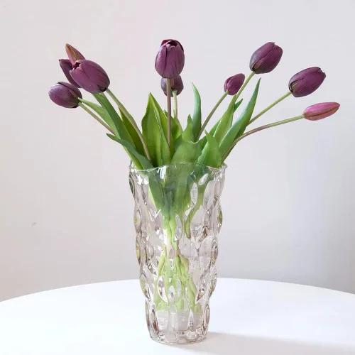 Miniatura 8 de 10 tulipanes artificiales de tacto real, tulipán de látex, tulipanes de plástico artificiales, ramo de flores falsas para mesa de comedor, hogar