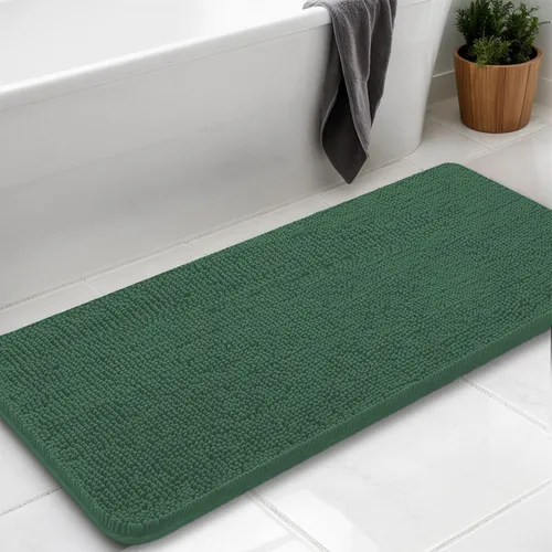 Miniatura 9 de Alfombras de baño en forma de U, alfombras de baño de felpilla súper absorbentes y respaldo antideslizante de PVC fuerte para inodoros, lavables a