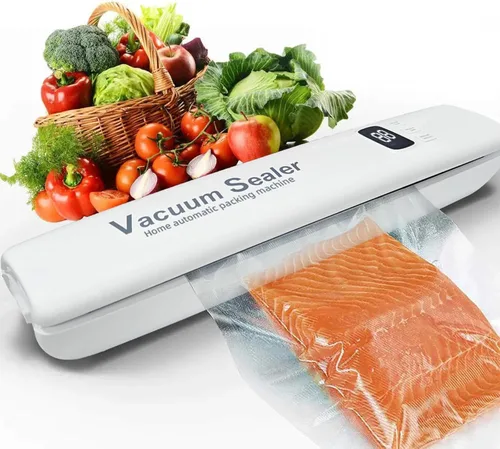 Sellador al vacío para alimentos 2025 | Aspira y sellado en solo 15 segundos con fuerte succión | 3 modos con temporizador digital | Multifuncional