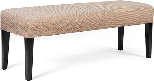 Miniatura 24 de Fundas de banco rectangulares, funda extraíble para silla de comedor, ajuste suave, universal, elásticas, antipolvo, lavable, protector de asiento