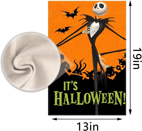 Miniatura 3 de Sunwer Bandera de jardín de Halloween para decoración de fiesta al aire libre, patio delantero, suministro de decoración de patio, 12.5 x 18 pulgadas
