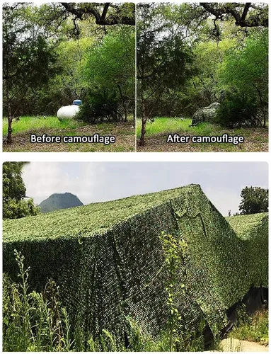Miniatura 3 de 150D - Red de camuflaje para acampar y cazar, red de camuflaje de una sola capa, red de protección para exteriores