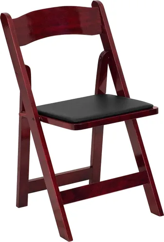 Miniatura 14 de HERCULES™ silla plegable de madera blanca, con asiento acolchado, Vidrio, Negro