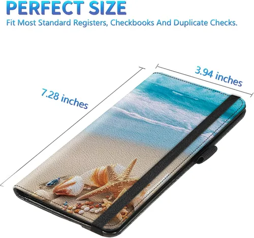 Miniatura 109 de Funda para chequera para hombres y mujeres, cartera de cuero RFID con ranuras para tarjetas de crédito, soporte de cheques duplicados personales