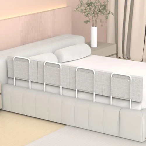 Riel de cama, riel de cama para niños pequeños, niños, adultos, rieles laterales de cama de 78.7 pulgadas para cama matrimonial, Queen, King, Gris
