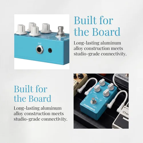 Miniatura 6 de Caline CP-12 Pure Sky OD - Pedal de guitarra Overdrive, tono altamente puro y limpio, True Bypass, para guitarra eléctrica Blues Rock Pop, estudio
