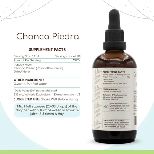 Miniatura 3 de Chanca Piedra - Extracto de hierbas sin alcohol, gotas líquidas concentradas de piedra natural de Chanca (Phyllanthus niruri) hierba seca