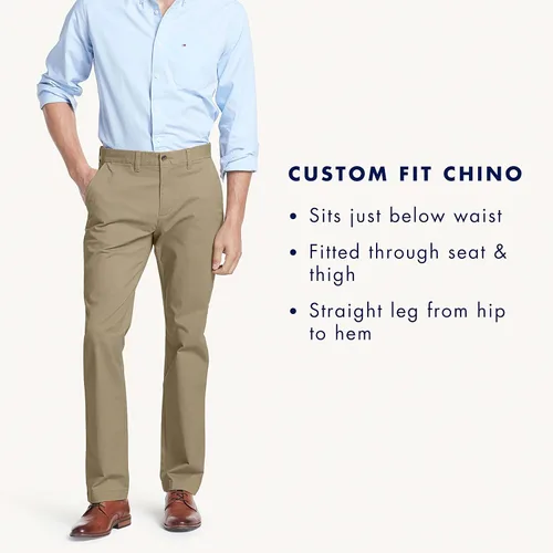Miniatura 3 de Tommy Hilfiger Pantalones chinos de algodón elástico cómodo para hombre en ajuste personalizado