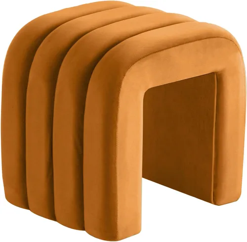 Miniatura 10 de Flouki Taburetes otomanos tapizados, otomanos de arco multifuncionales, taburetes de maquillaje de lujo, otomanas de felpilla para dormitorio