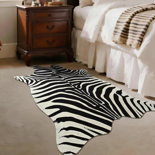 Miniatura 27 de BENRON Alfombra Premium de Piel de Vaca Sintética, Estampado de Vaca, Alfombras Rústicas Occidentales para Sala de Estar y Dormitorio, Pieles