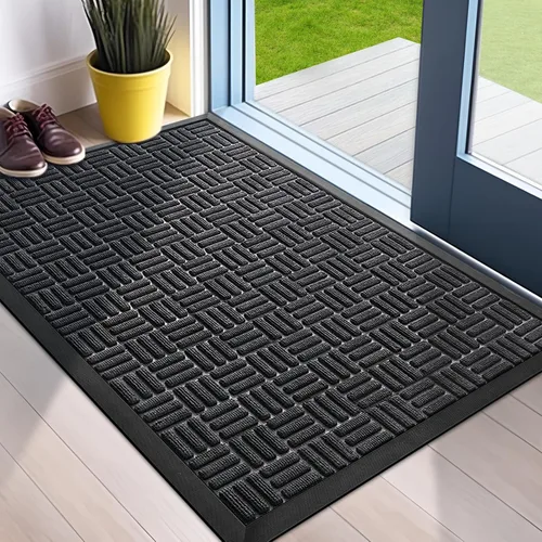 Miniatura 12 de Mibao Tapete para puerta delantera, resistente y duradero, tapete de bienvenida para interiores y exteriores, atrapador de suciedad, impermeable